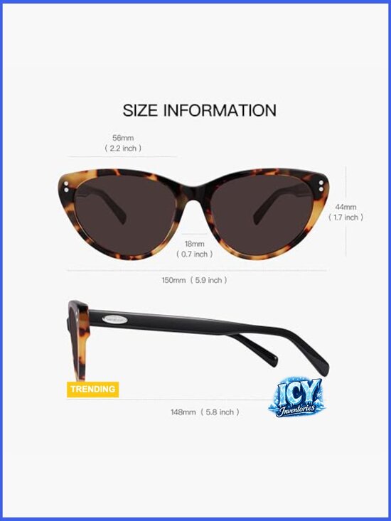 Vintage Cat-Eye Acetate Sunglasses UV Protection Non-Polarized main image 5